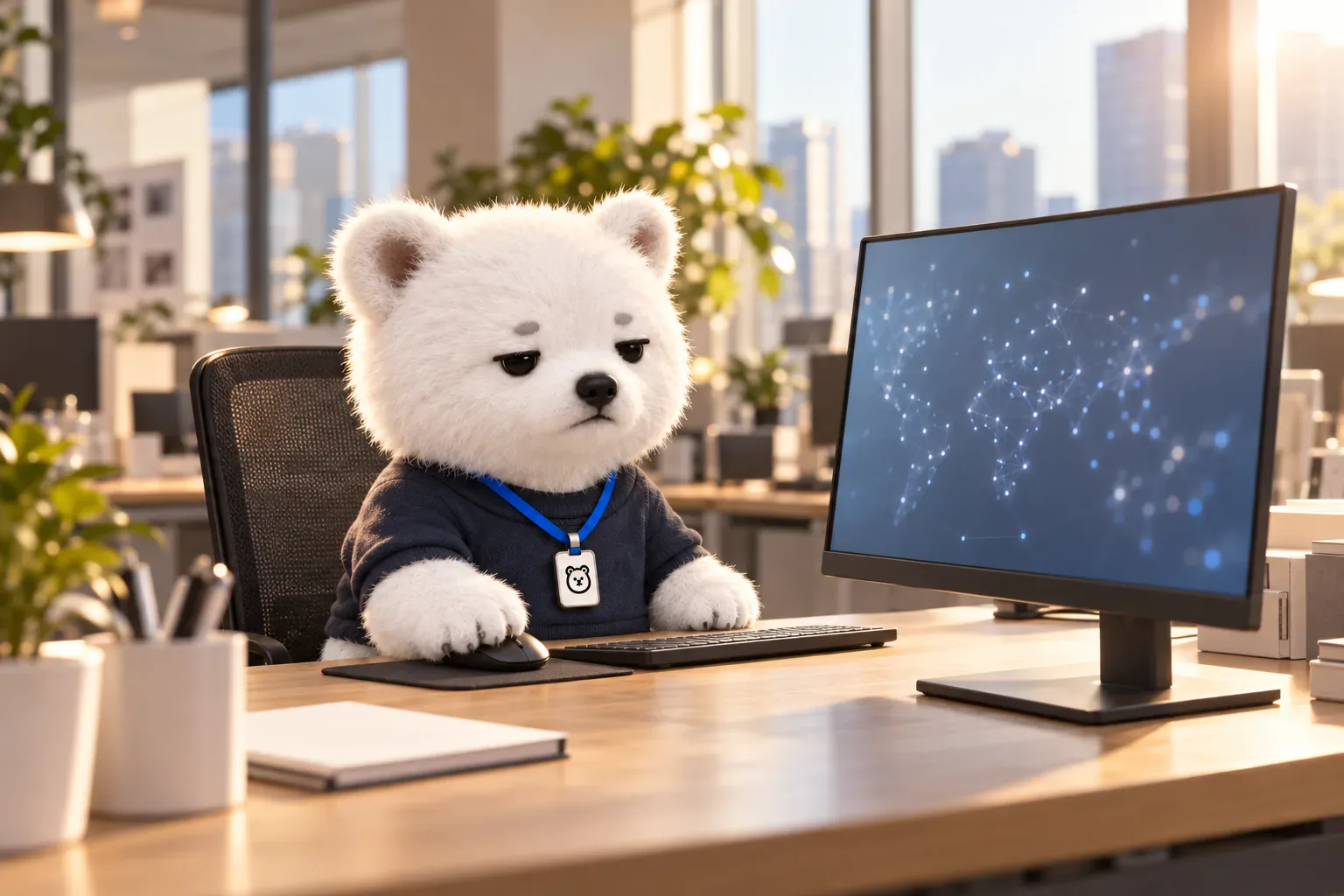 업무 지도를 보는 BOBPOOH